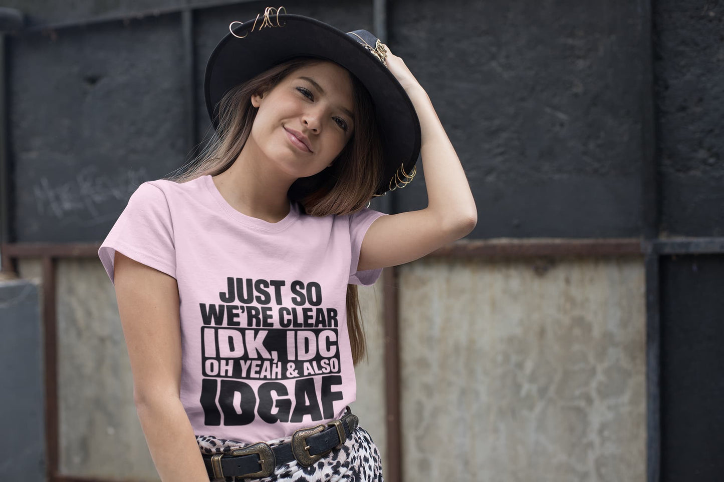 Women's Light Pink Round Neck T-shirts