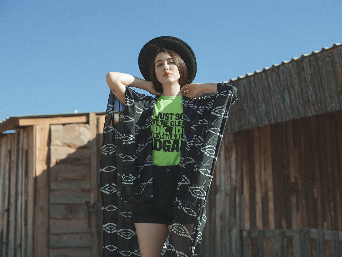 Women's Liril Green Round Neck T-shirts