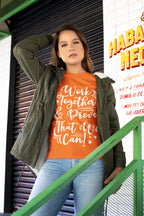 Women's Orange Round Neck T-shirts