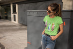 Women's Liril Green Round Neck T-shirts