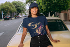 Women's Navy Blue Round Neck T-shirts