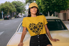 Women's Golden Yellow Round Neck T-shirts