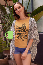 Women's Mustard Yellow Round Neck T-shirts