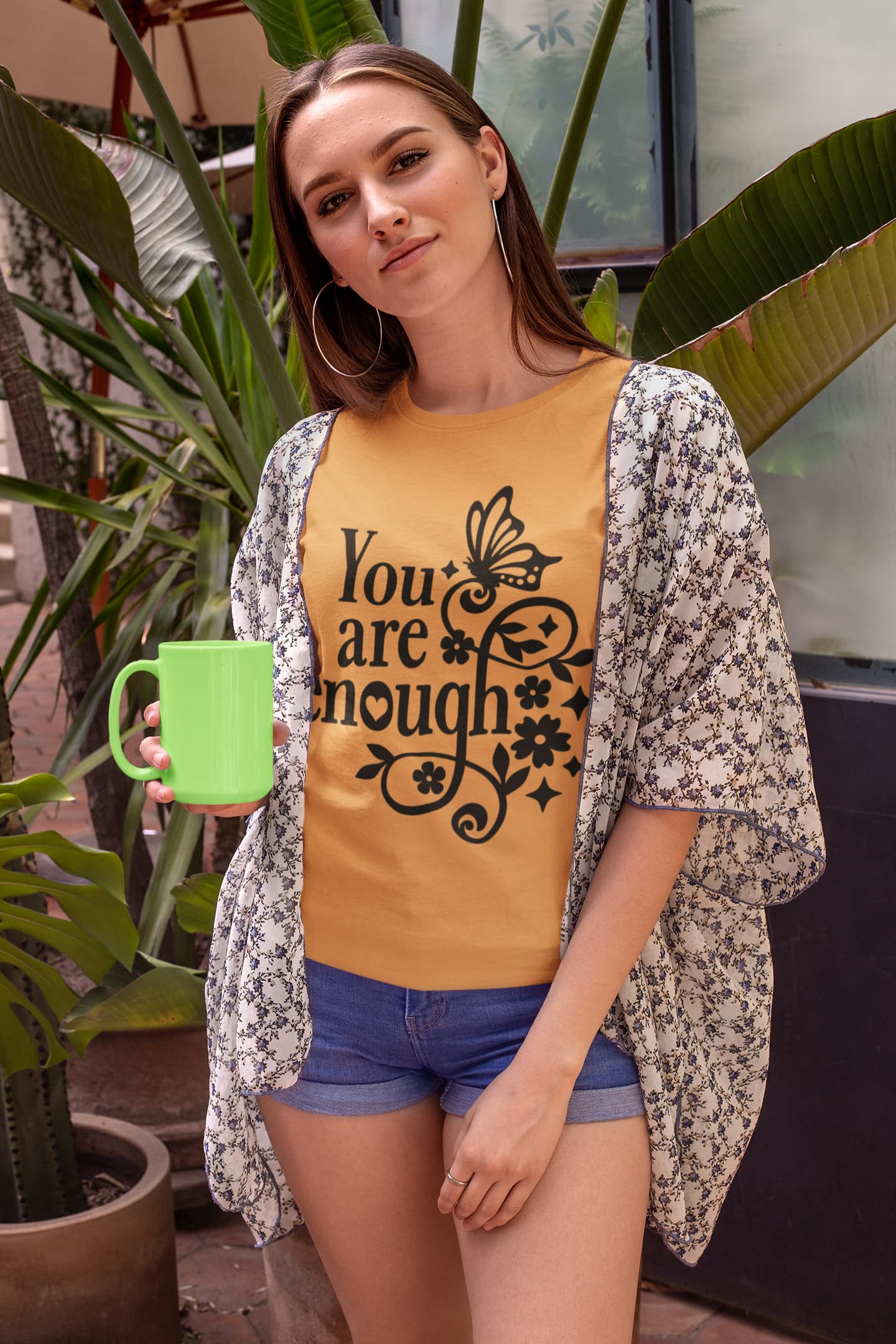 Women's Mustard Yellow Round Neck T-shirts