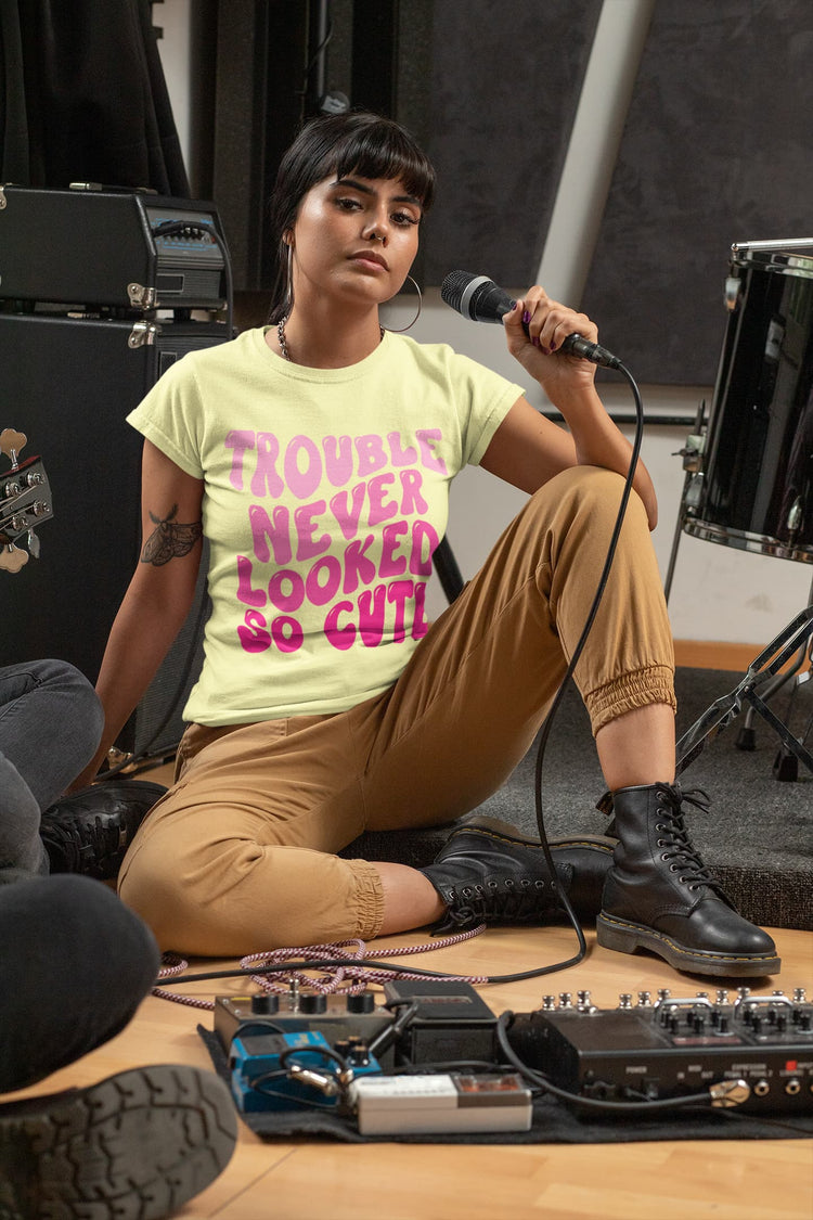 Women’s Butter Yellow Round Neck T-shirts