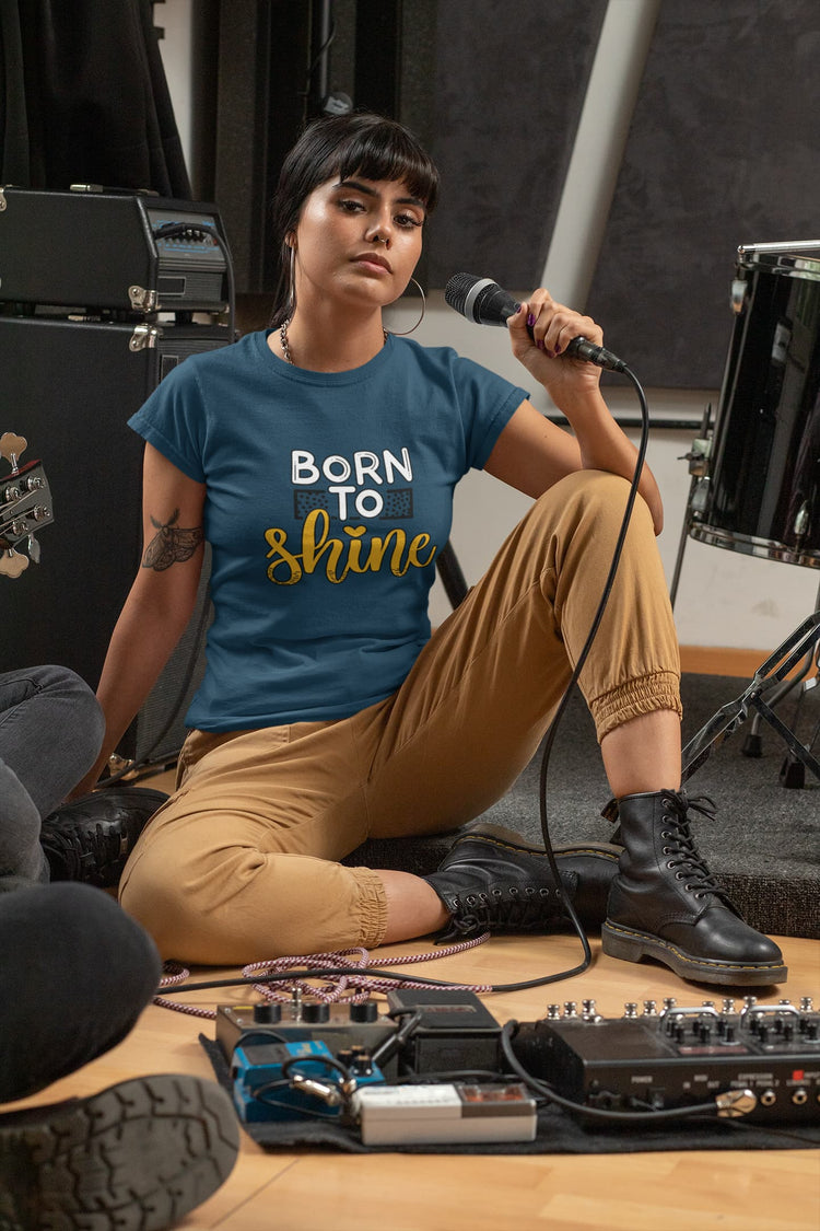 WOMENS NAVY BLUE ROUNDNECK T-SHIRT