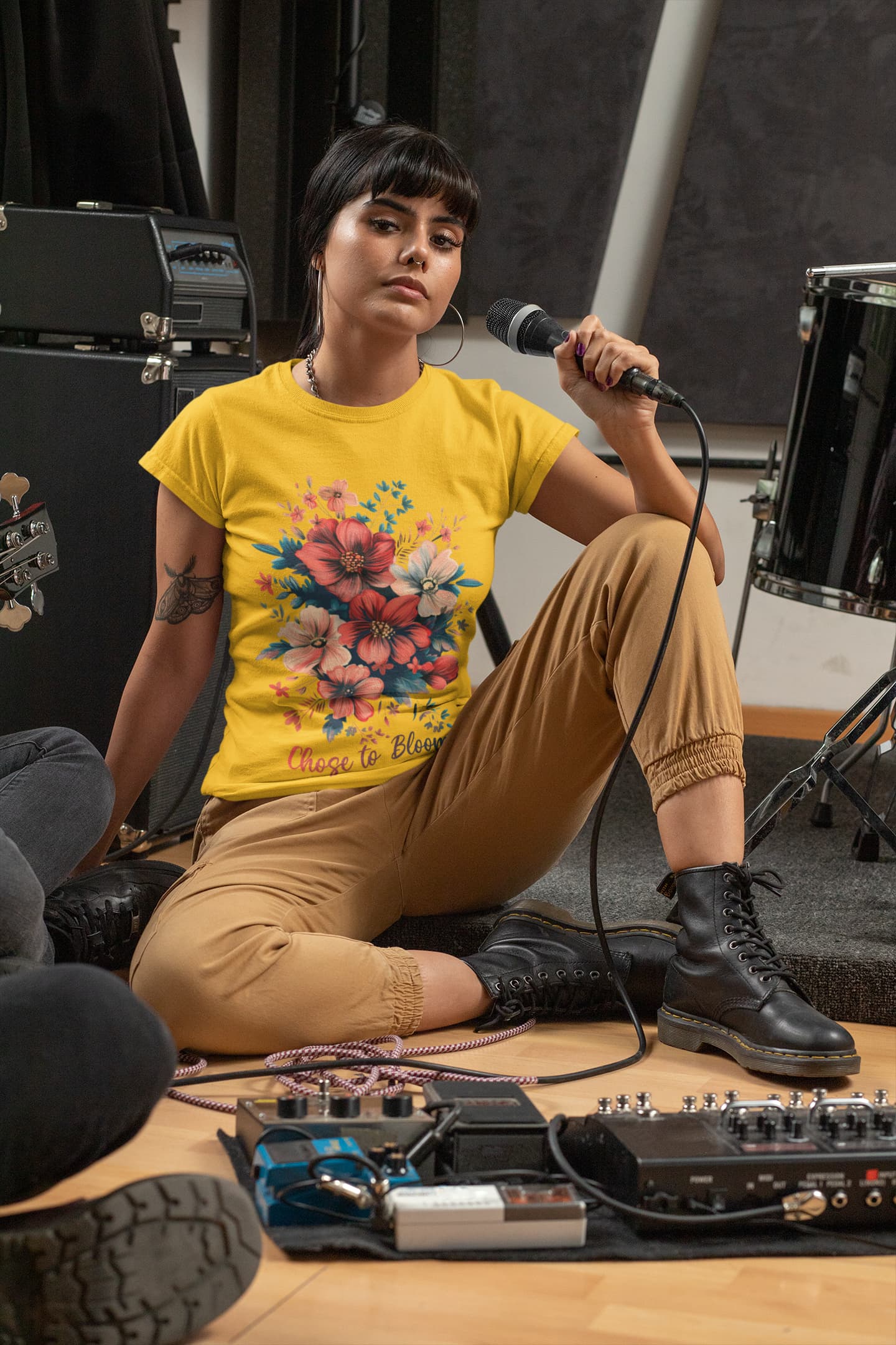 Women's Golden Yellow Round Neck T-shirt