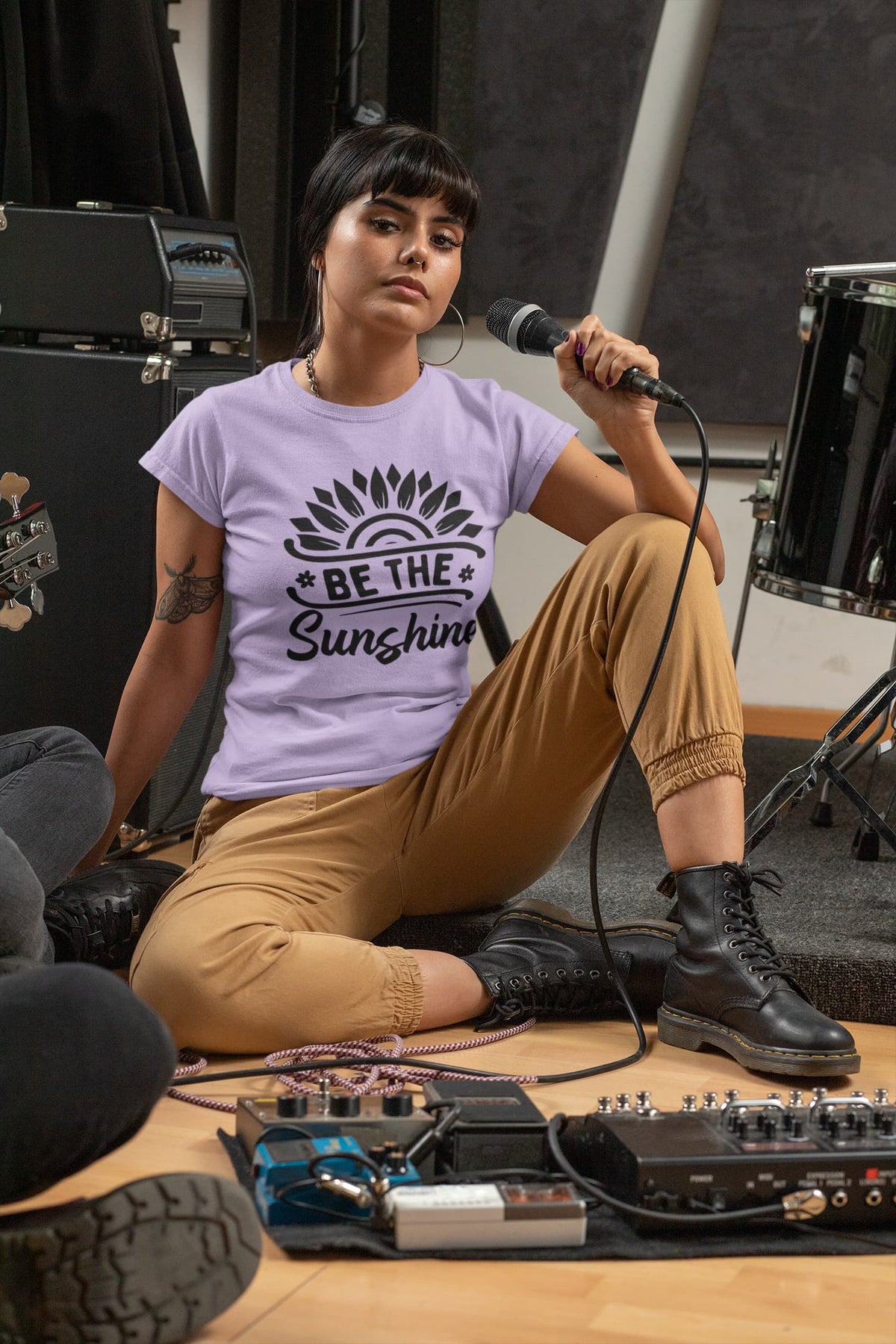 Karavirs® Sunshine Iris Lavender graphic tee for women India
