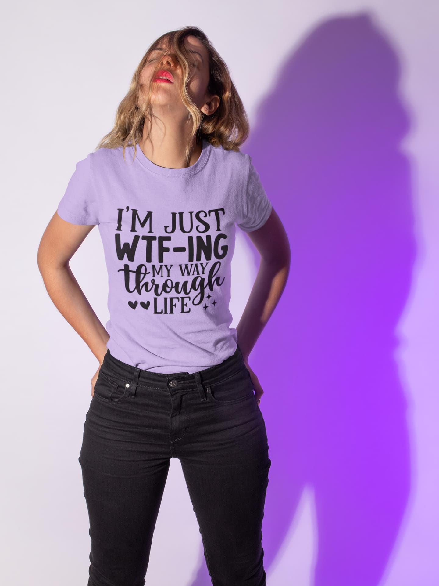 Women's Iris Lavender Round Neck T-shirts