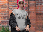 Women's Melange Grey Round Neck T-shirts