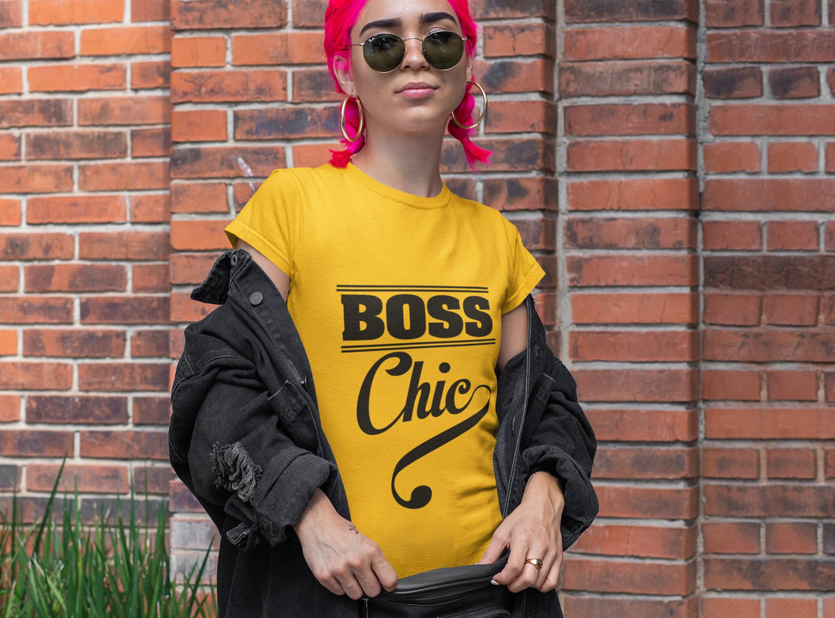 Karavirs® Chic Golden Yellow graphic tee for women India