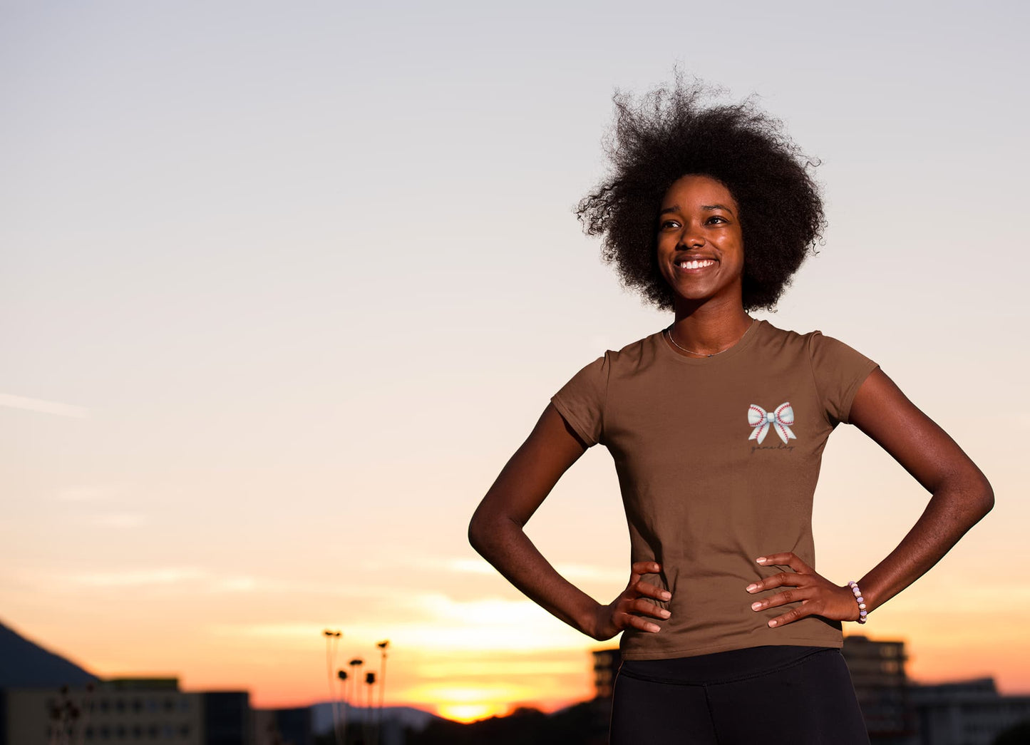 Women's Coffee Brown Round Nec T-shirts