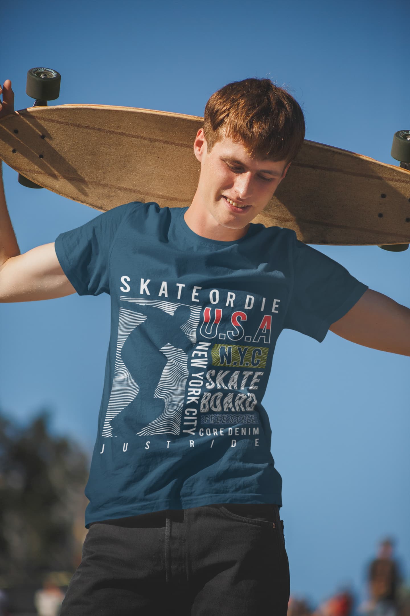 Men's Navy Blue Round Neck T-shirts