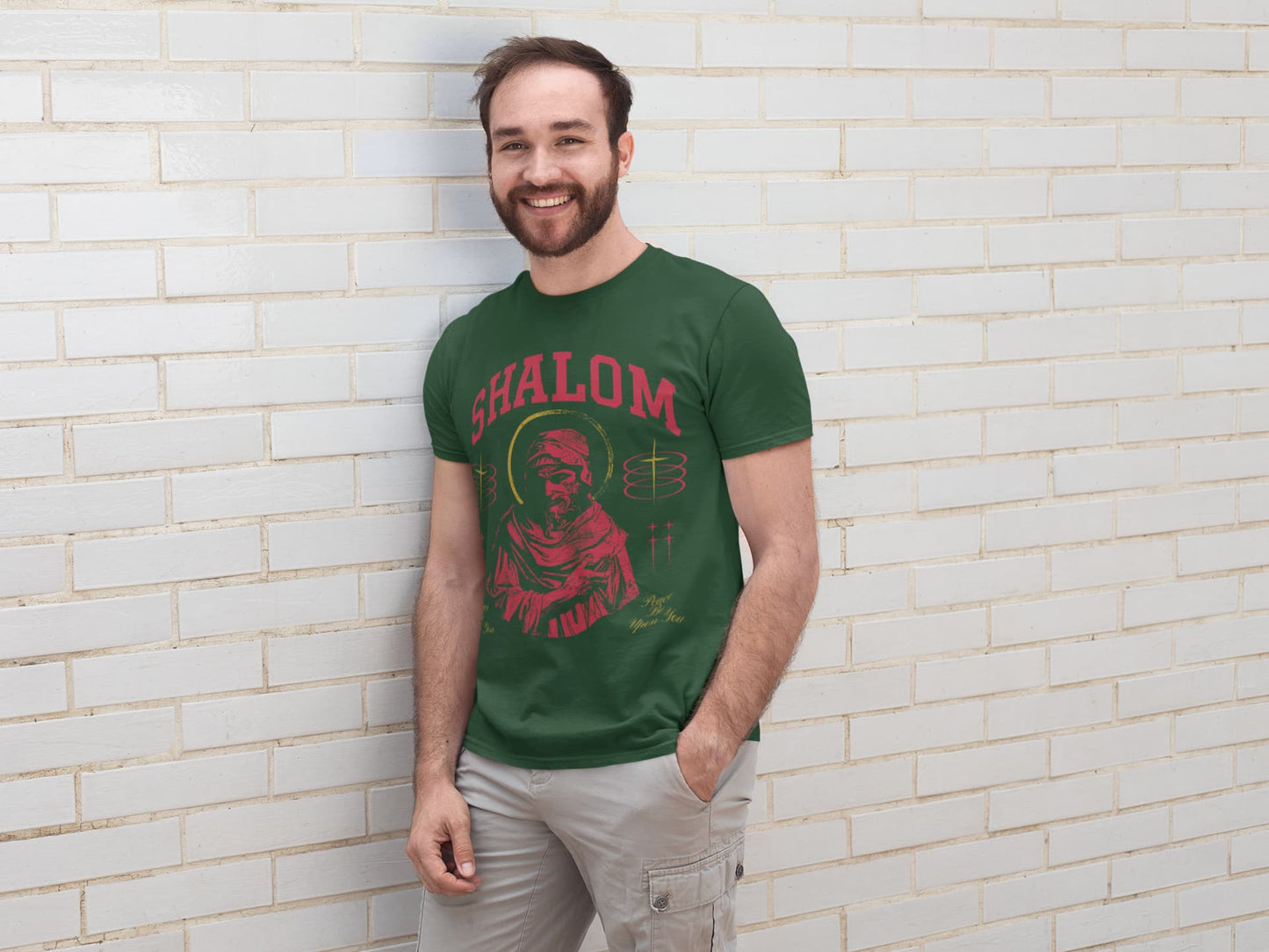 Men's Olive Green Round Neck T-shirts