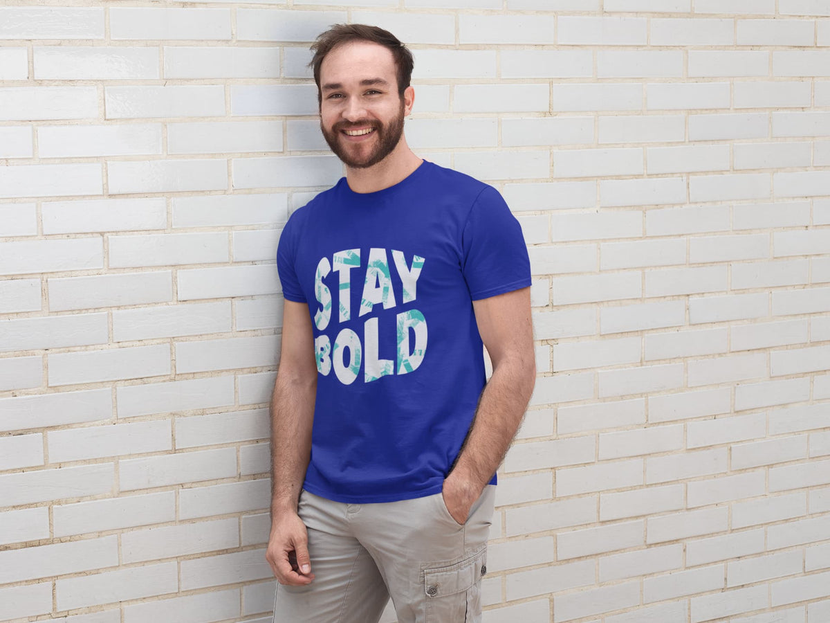 Karavirs® Knowing Royal Blue graphic tee for men India