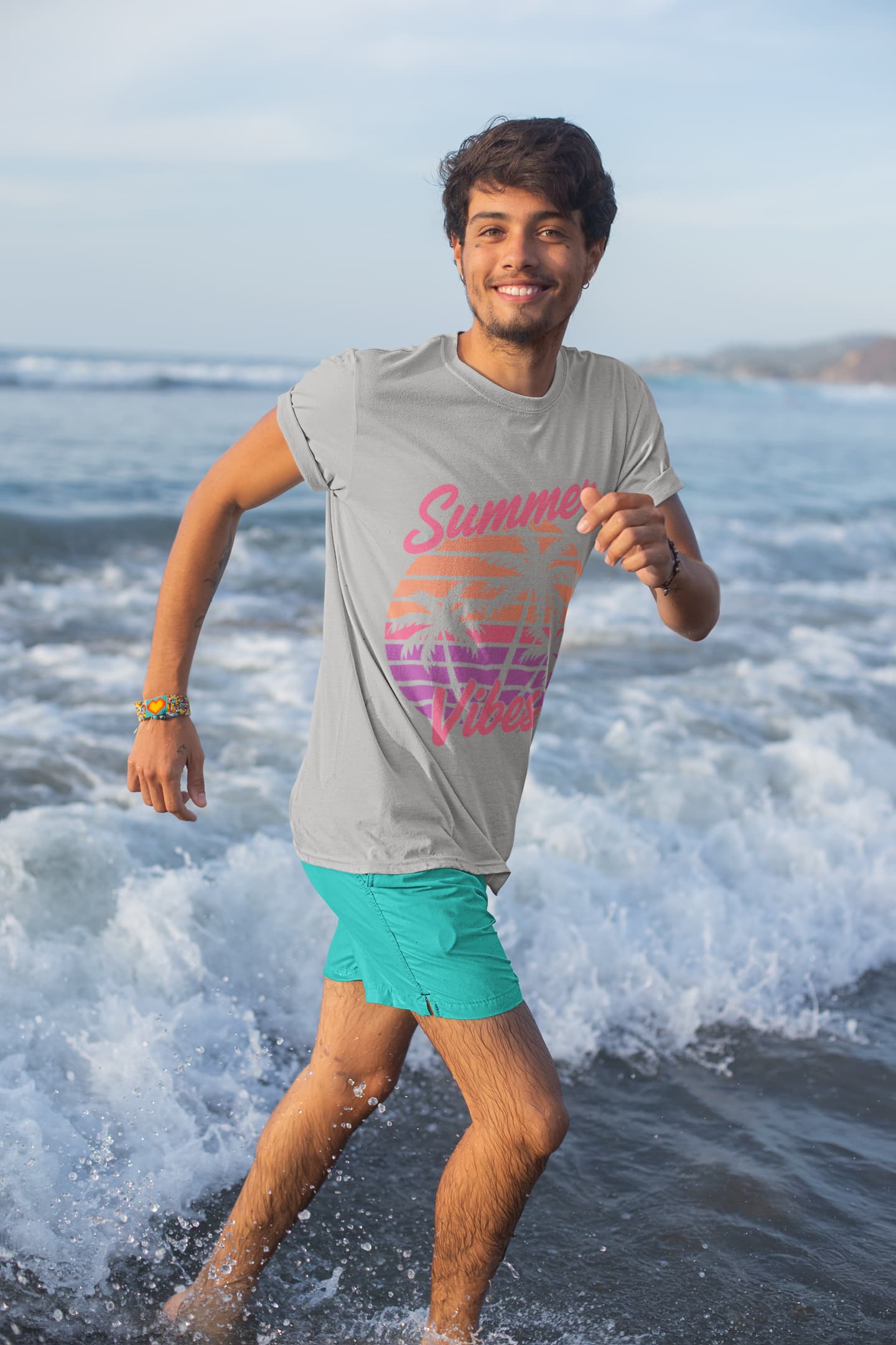 Men's Melange Grey Round Neck T-shirts