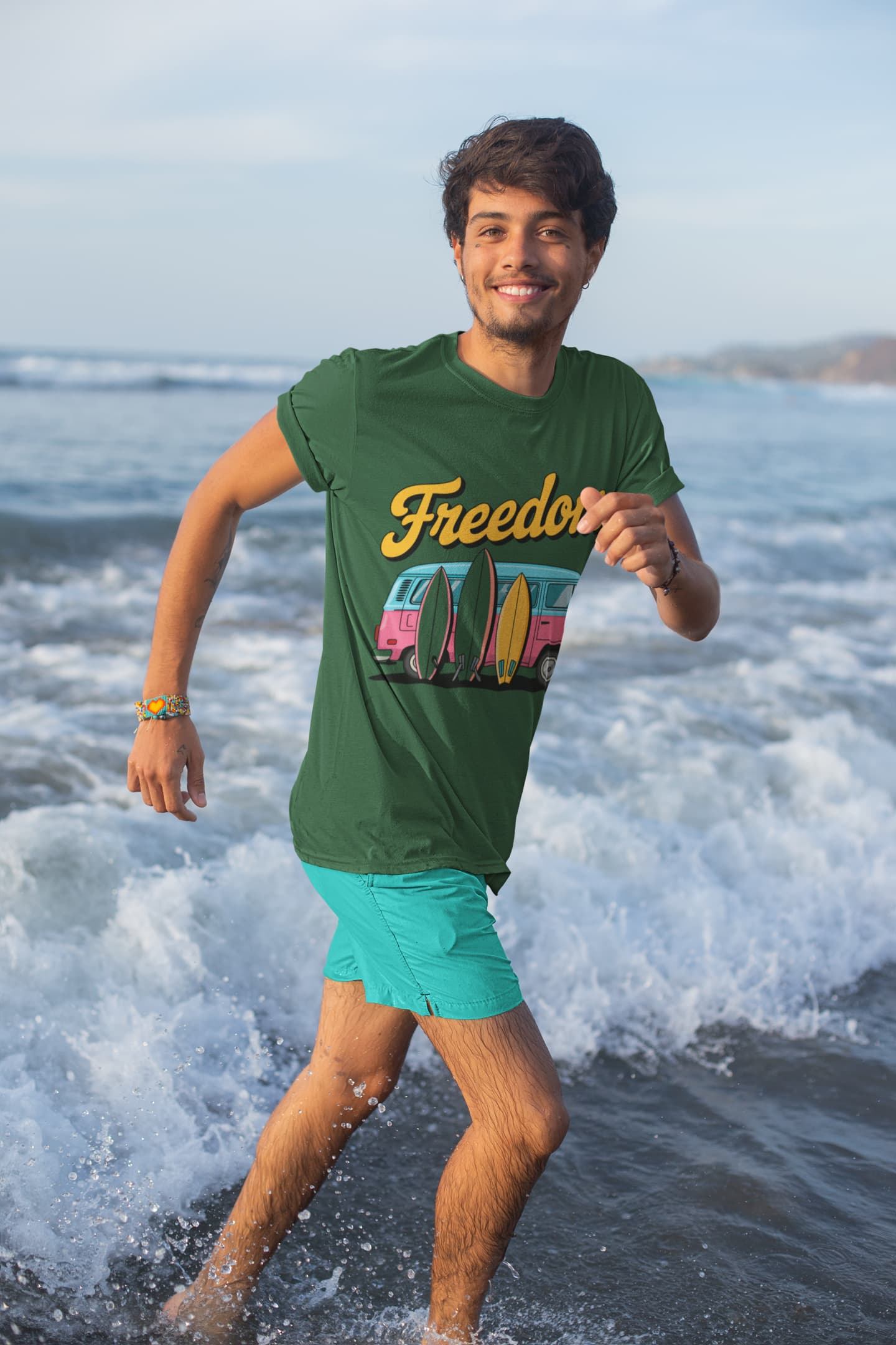 Men’s Olive Green Round Neck T-shirts