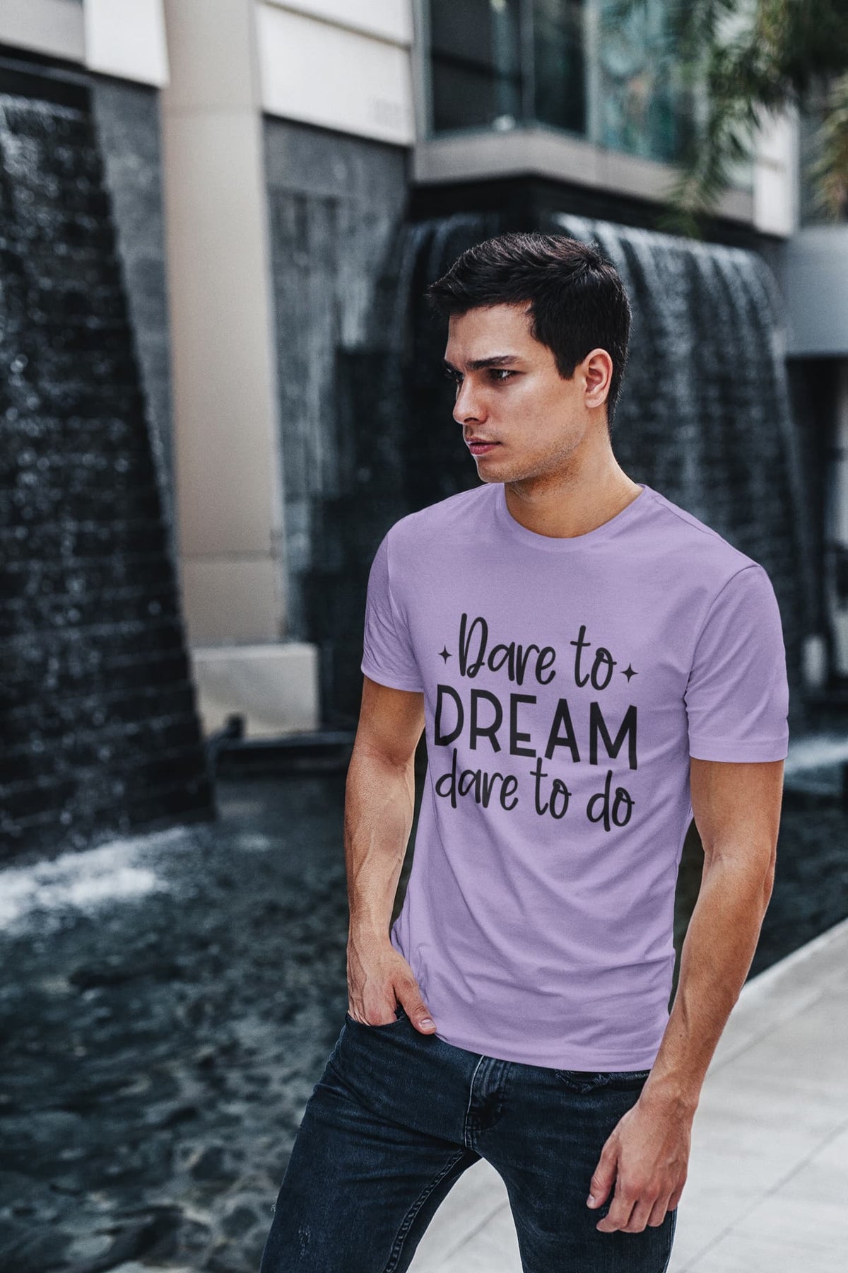 Karavirs® Dared Iris Lavender graphic tee for men India