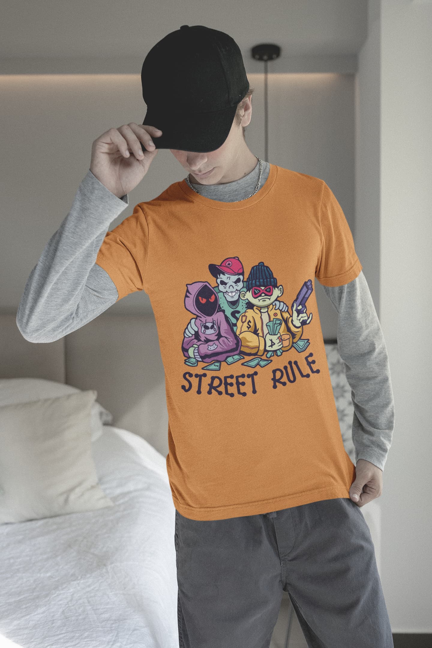 Men's Mustard Yellow Round Neck T-shirts