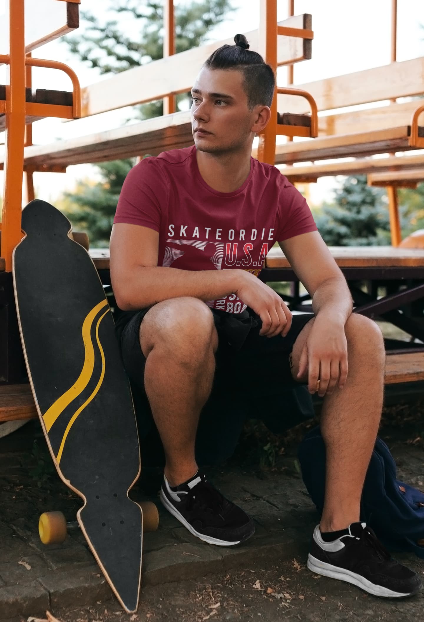 Men's Maroon Round Neck T-shirts