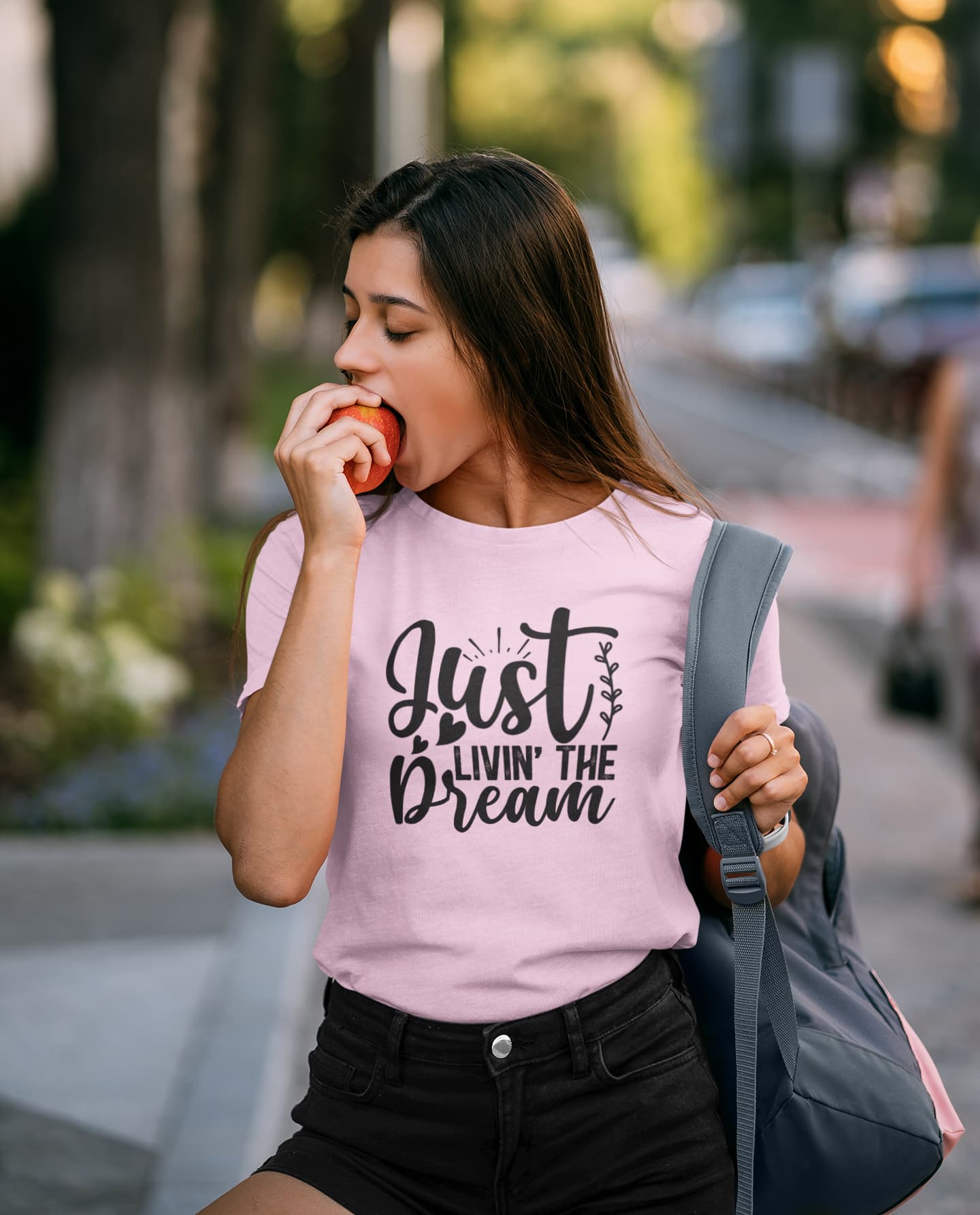 WOMENS LIGHT PINK ROUNDNECK T-SHIRT