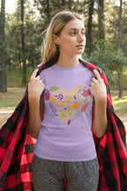 Women's Iris Lavender Round Neck T-shirts