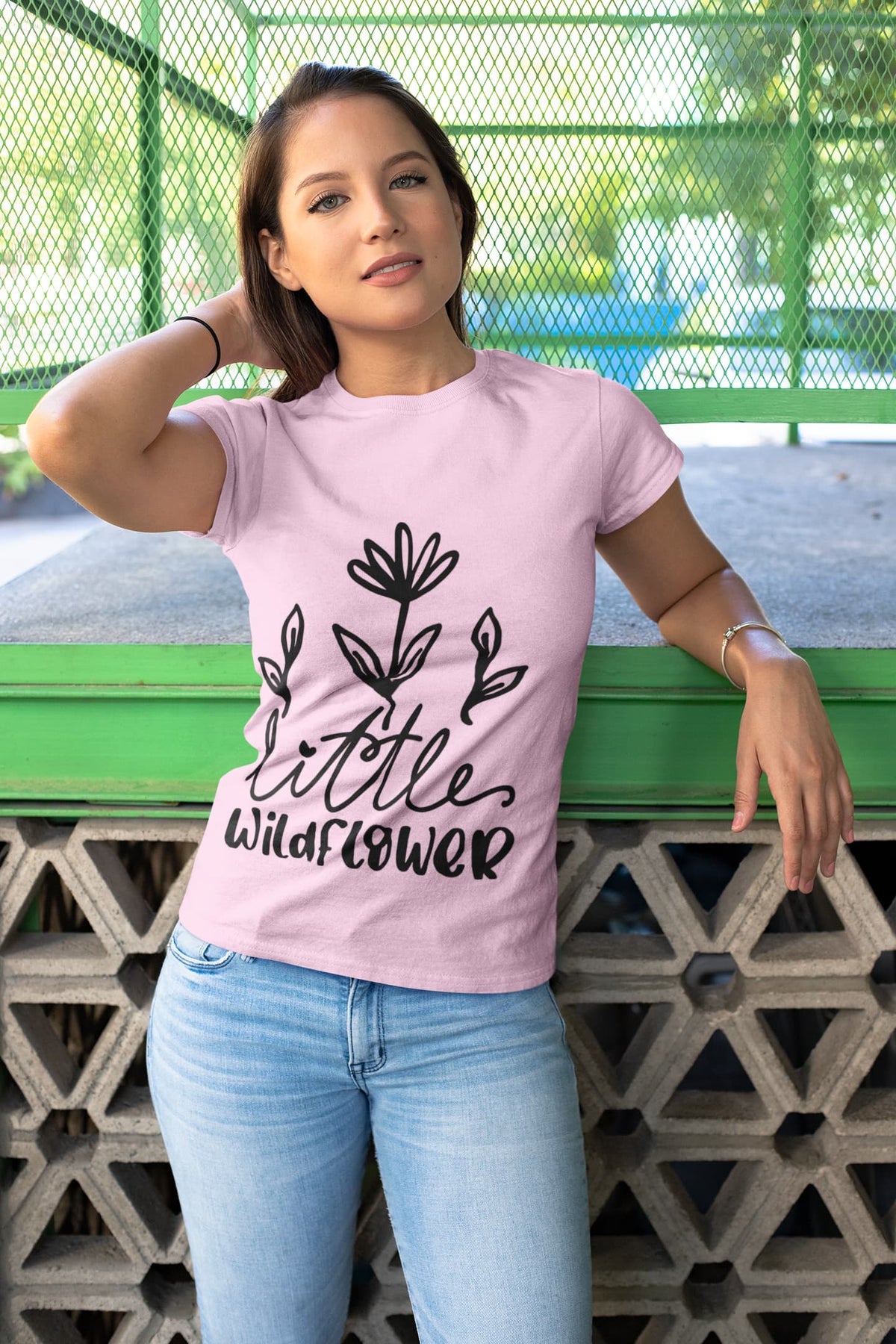Women's Light Pink Round Neck T-shirts