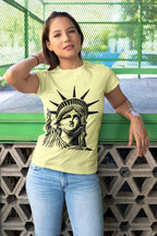 Women's Butter Yellow Round Neck T-shirts