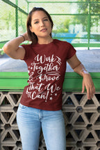 Women's Maroon Round Neck T-shirts
