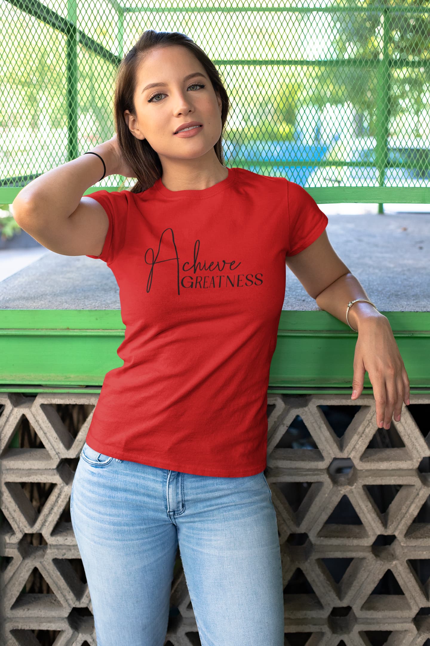 WOMENS RED ROUNDNECK T-SHIRT