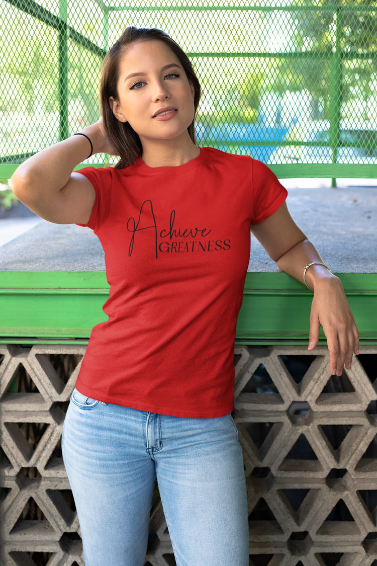WOMENS RED ROUNDNECK T-SHIRT