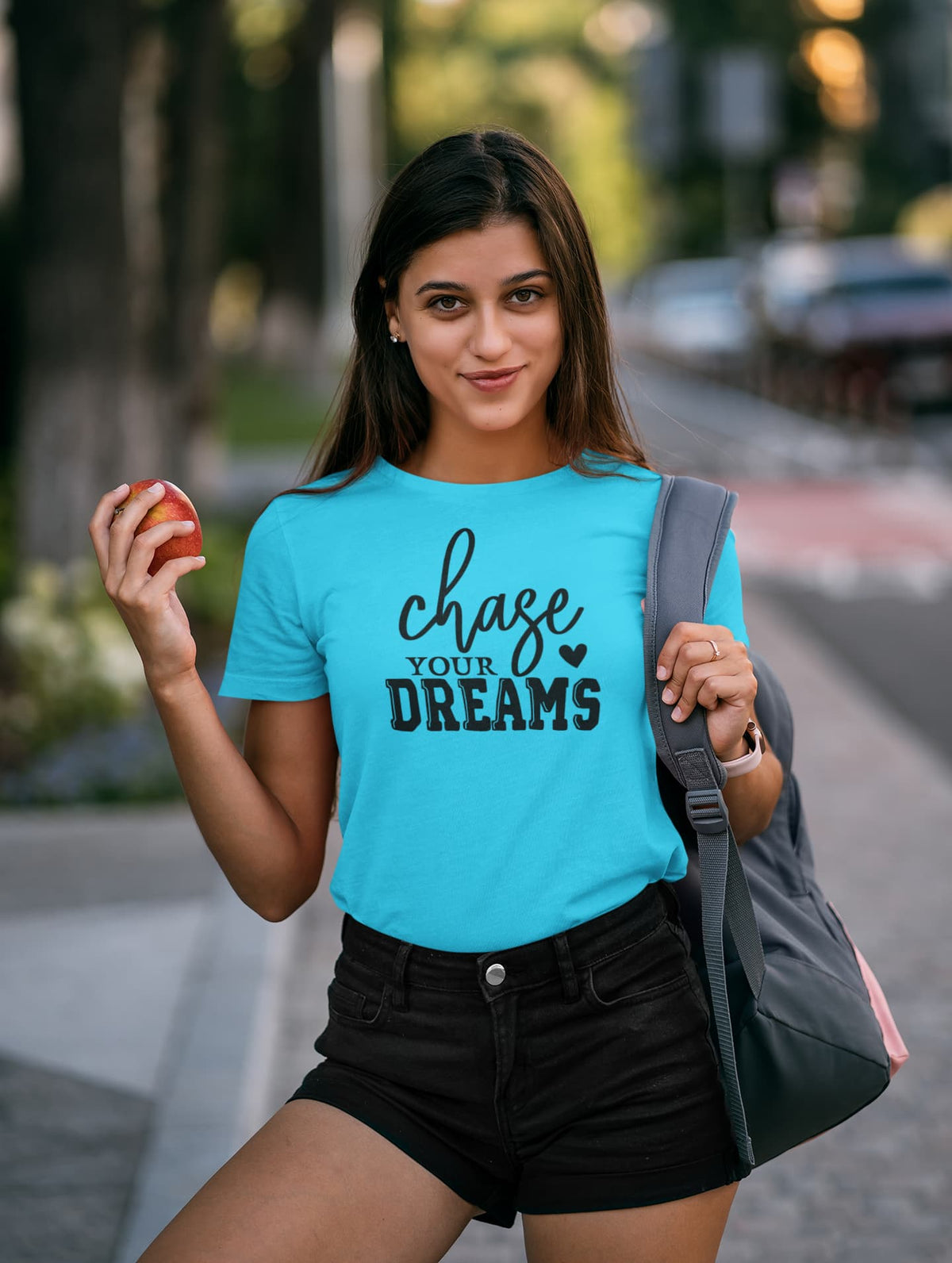 Karavirs® Enduring Sky Blue graphic tee for women India