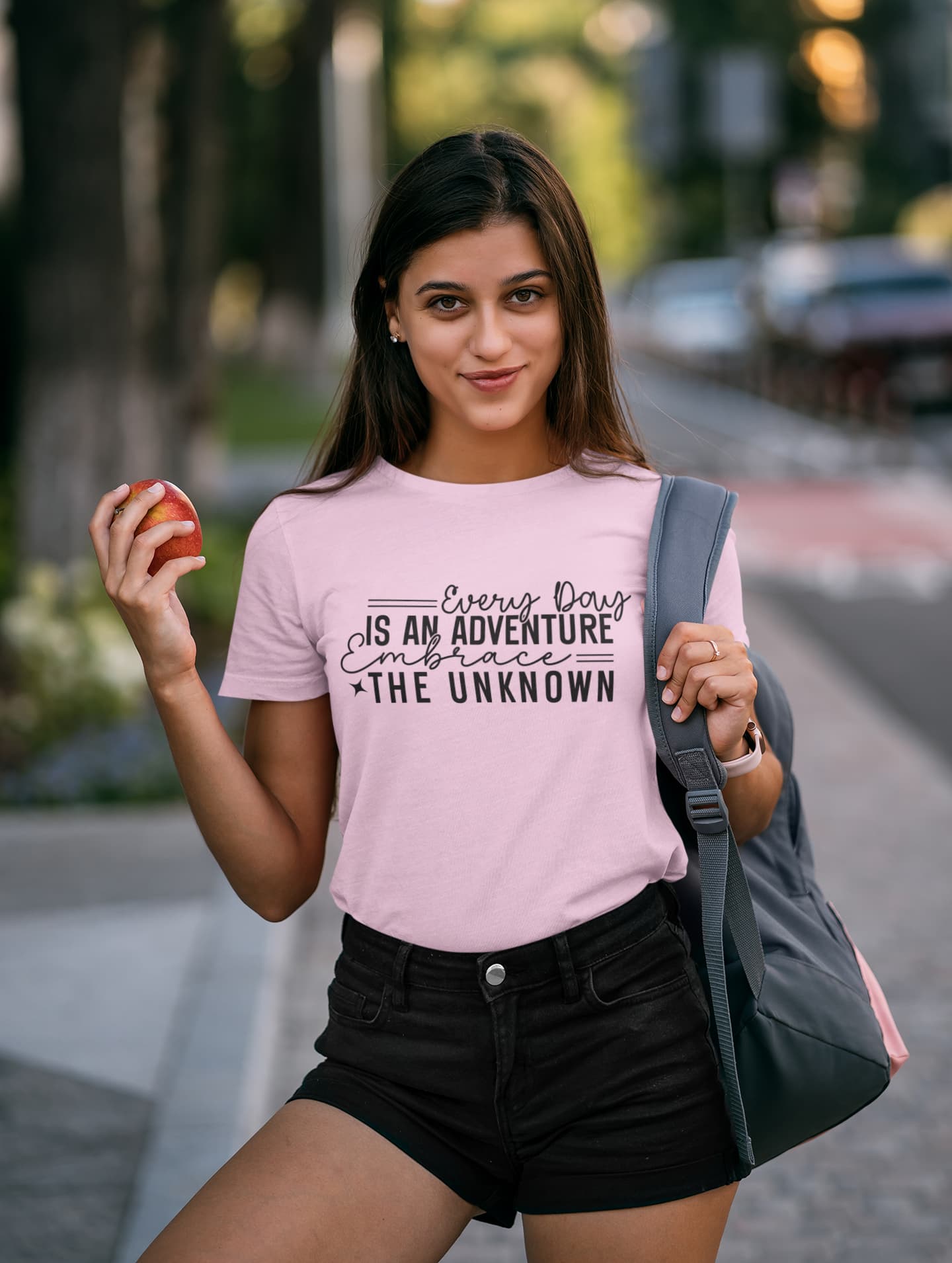 Women's Light Pink Round Neck T-shirts