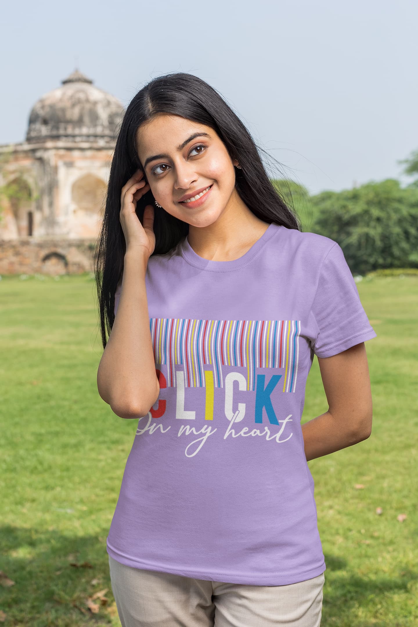 Women's Iris Lavender Round Neck T-shirts