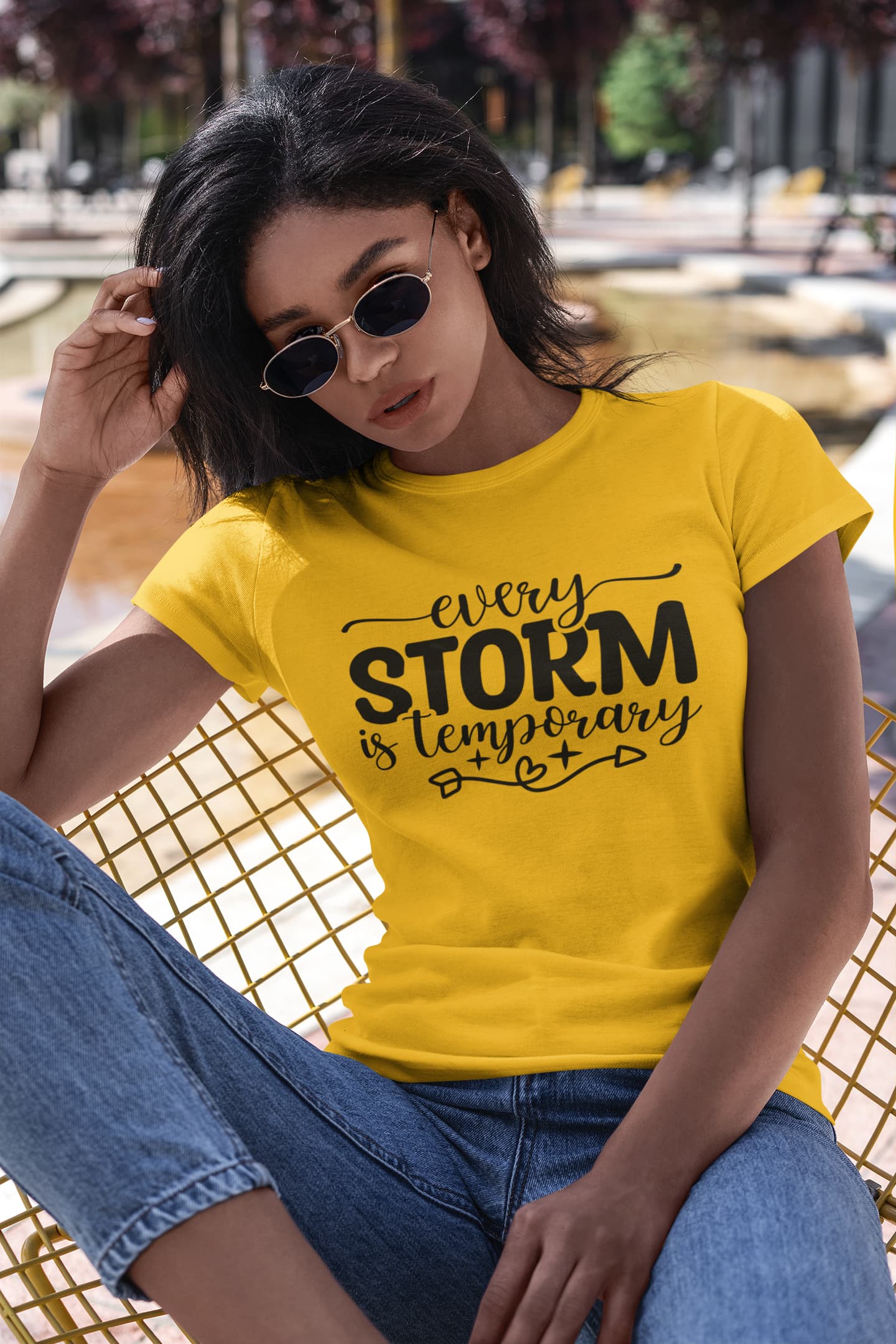 WOMENS GOLDEN YELLOW ROUNDNECK T-SHIRT