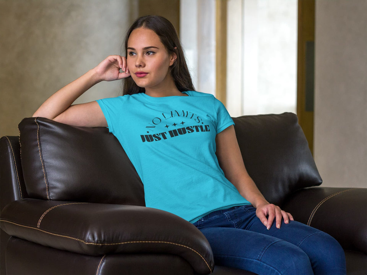 Karavirs® Push Sky Blue graphic tee for women India