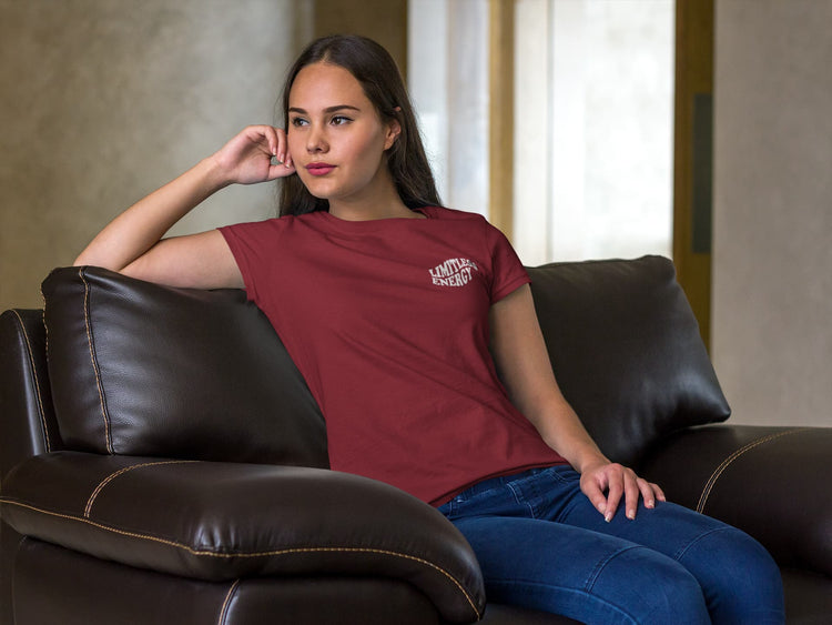 WOMENS MAROON ROUNDNECK T-SHIRT