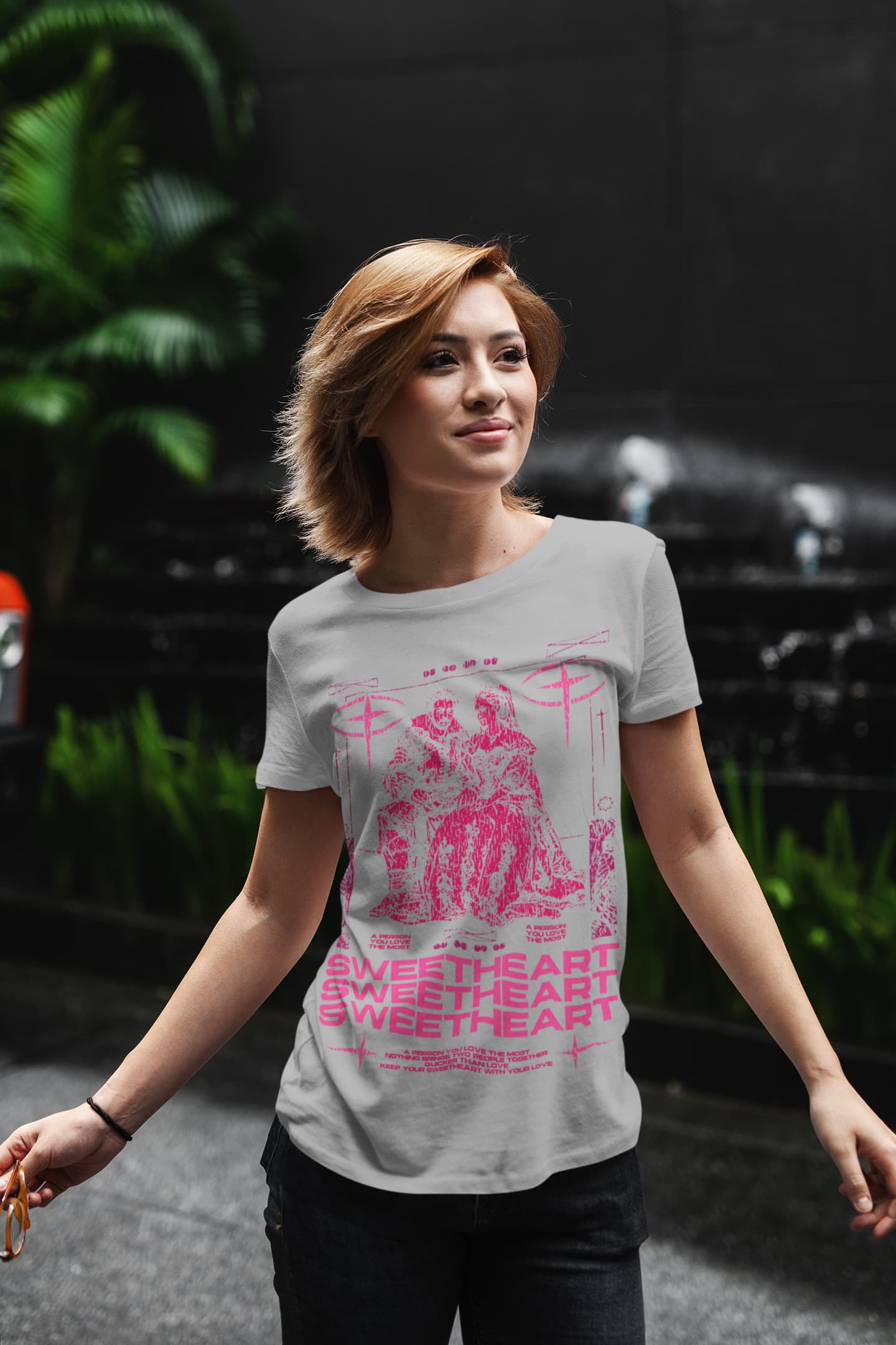 Women's Melange Grey Round Neck T-shirts