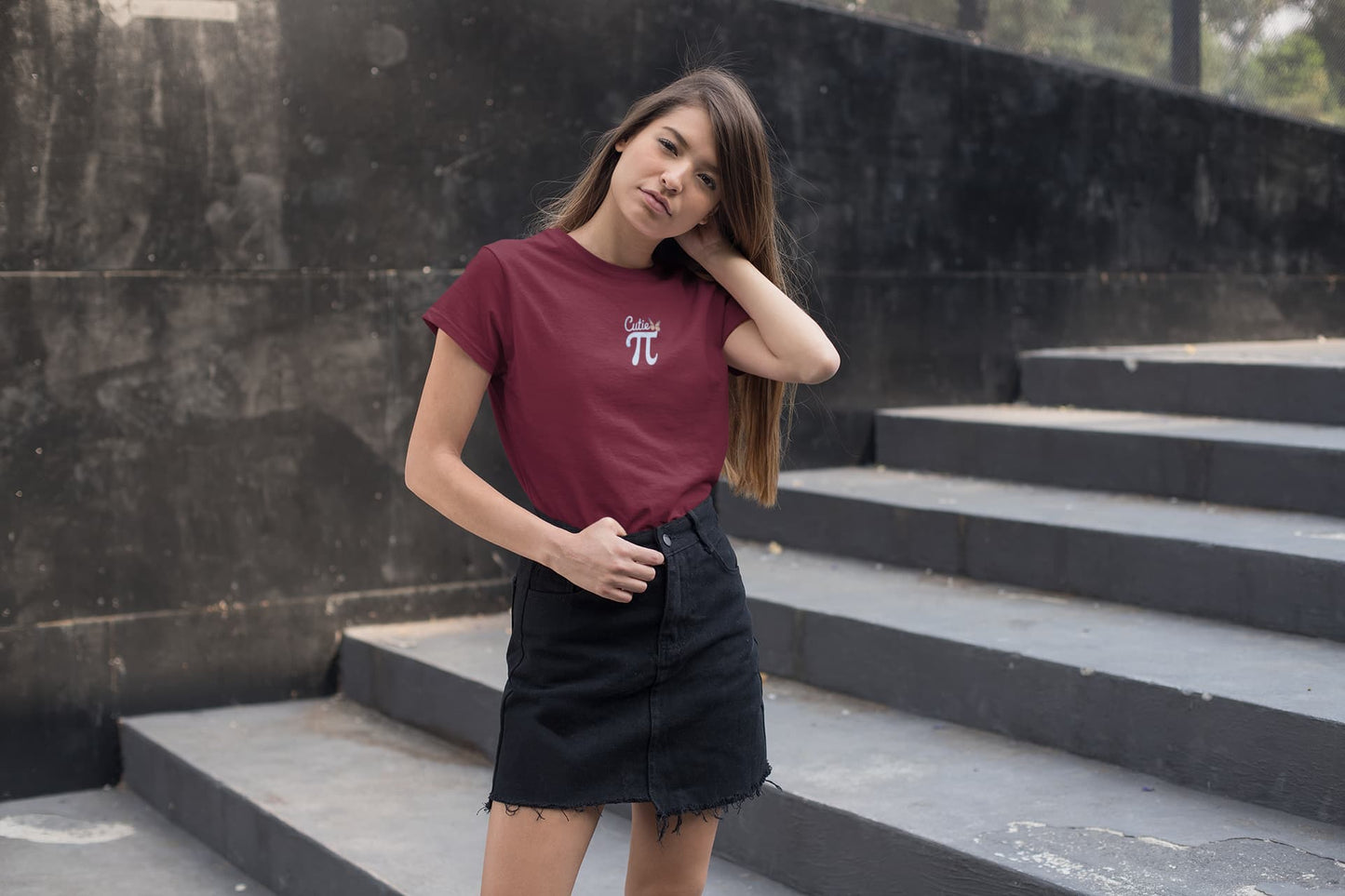 Women's Maroon Round Neck T-shirts