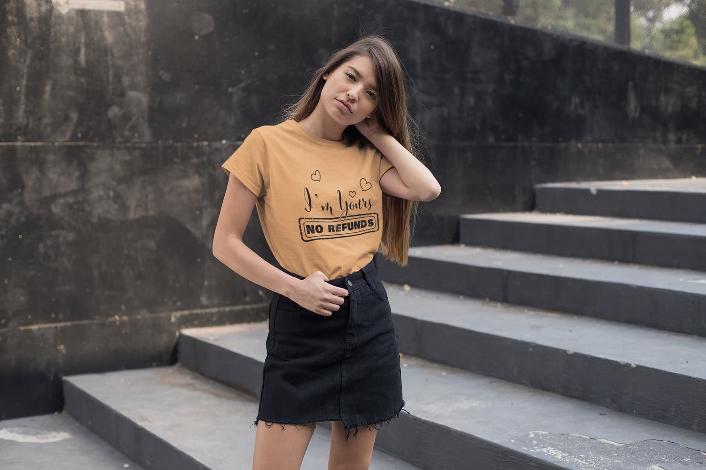 Women's Mustard Yellow Round Neck T-shirts