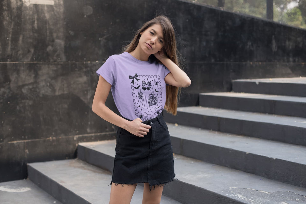 Women's Iris Lavender Round Neck T-shirts