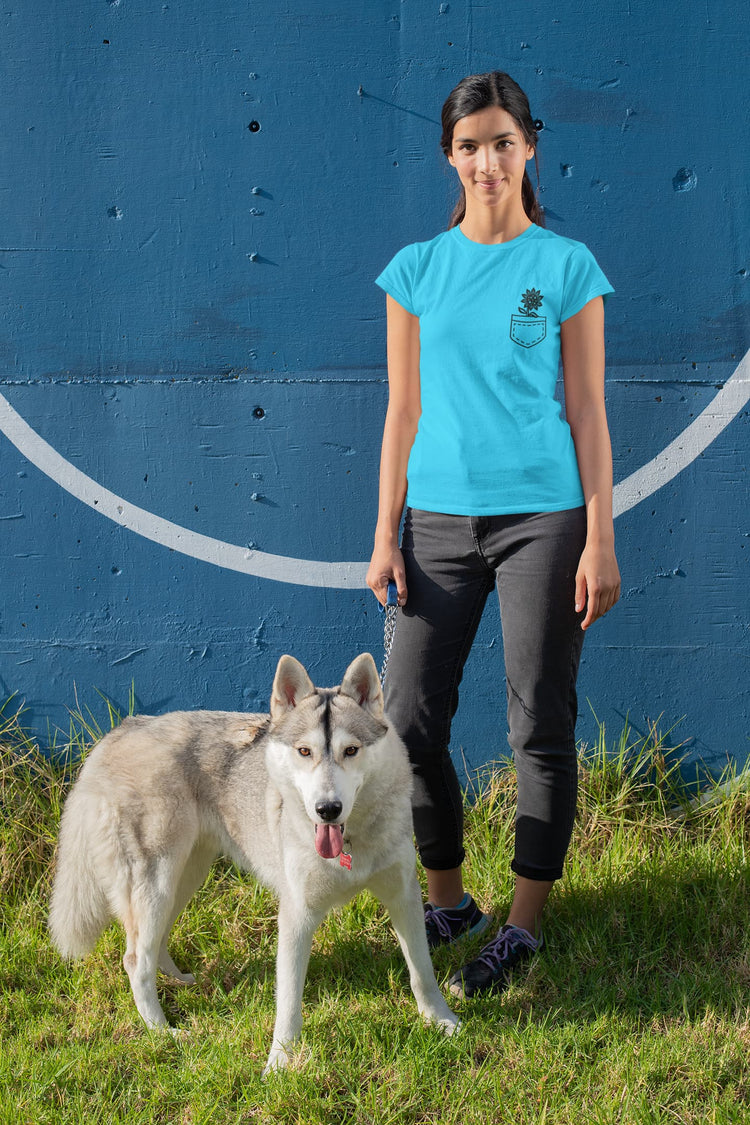 WOMENS SKY BLUE ROUNDNECK T-SHIRT