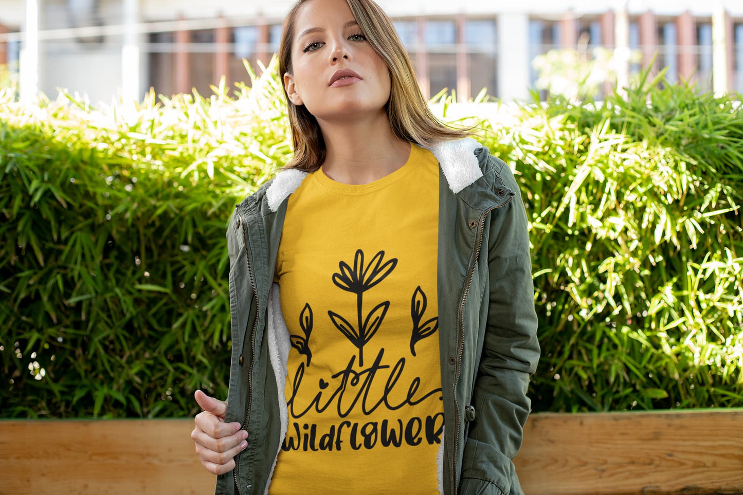 Women's Golden Yellow Round Neck T-shirts
