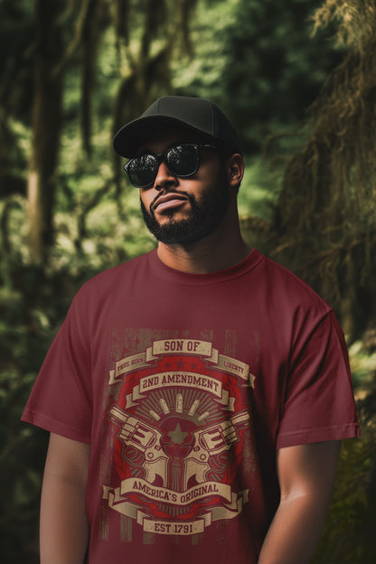 men's Maroon Round Neck T-shirt
