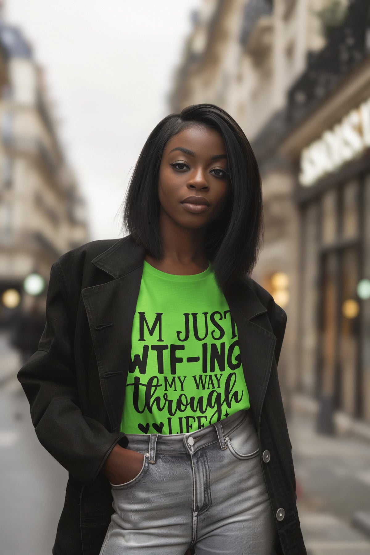 Women's Liril Green Round Neck T-shirts