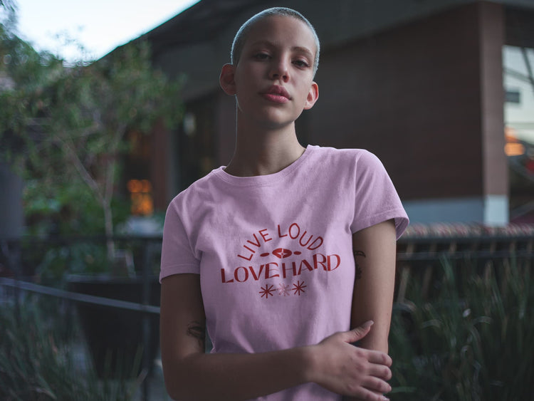 WOMENS LIGHT PINK ROUNDNECK T-SHIRT