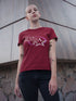 WOMENS MAROON ROUNDNECK T-SHIRT