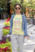 Women's Butter Yellow Round Neck T-shirts