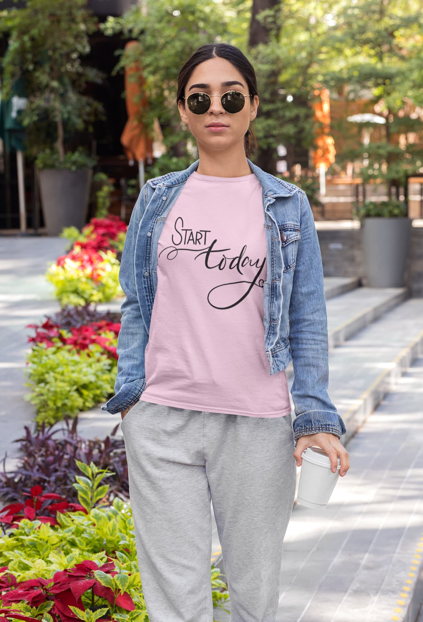 WOMEN LIGHT PINK ROUNDNECK T-SHIRT