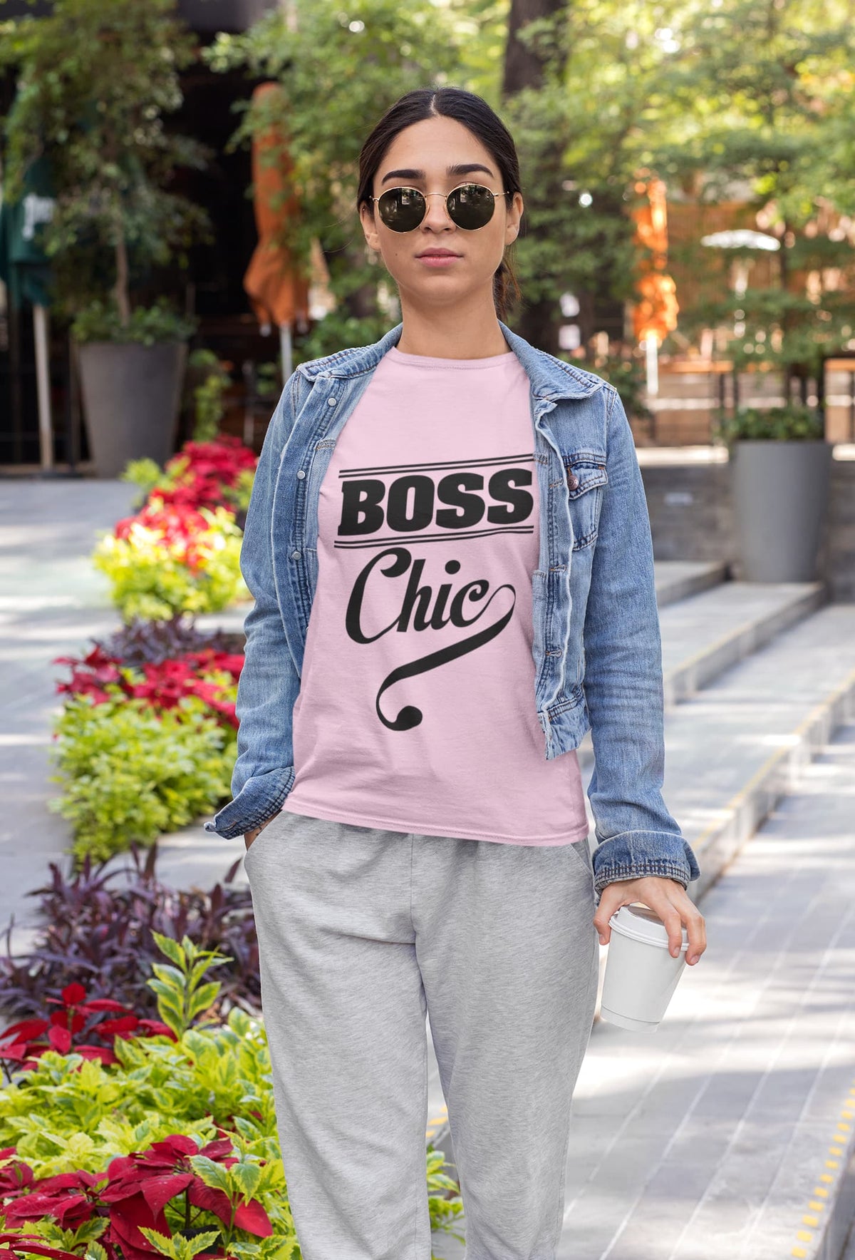 Women’s Light Pink Round Neck T-shirts